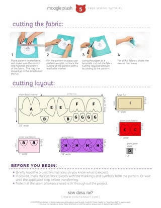Moogle Repeating Pattern Moogle plush-sewing-pattern | PDF