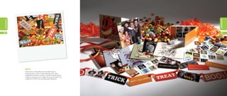 occasions
occasions




40                                                                       41




            BOO!
            Have some fun this Halloween! Use MiniCards to
            create banners or trick-or-treat lucky dips. Give scary
            StickerBooks instead of candy, or create the perfect party
            invitations with your own images. Not scary enough? Use
            images from MOO’s own spookily good designers.
 