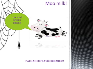 Packaged flavoured milk!! Moo milk! The new SPIDER drink!! 