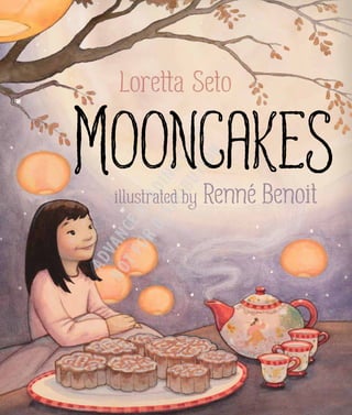 mooncakes
L oretta Seto     is a fiction writer,




                                                                                                              Loretta Seto
screenwriter and playwright who has
been published in Ricepaper magazine




                                                                                          mooncakes
and the anthology Strike the Wok.
Loretta completed her mfa in creative
writing at UBC. Mooncakes is her first
children’s book. She lives in Vancouver,
British Columbia. For more information,                                                                                                       Tonight the moon shines like a polished
please visit www.lorettaseto.com.                                                                                                             pearl, round and fat. It glows bigger and




                                                                       ut opy




                                                                                                                         ut opy
                                                                                                                                              brighter than I have ever seen.

R enné Benoit is an award-winning
                                                                                                                                                  Tonight is a special night.




                                                                            n




                                                                                                                              n
                                                                    rib C




                                                                                                                      rib C
                                                                                                                               Renné Benoit




                                                                         io
                                                                                                                                                  Tonight I am allowed to stay up late.




                                                                                                                           io
                                                                                          Loretta Seto
                                                                  st ng




                                                                                                                    st ng
illustrator of many books for children,                                                                                                       Soon there will be mooncakes to eat,


                                                                                                              illustrated by
including Goodbye to Griffith Street                                                                                                          sweet and chewy. They are round like




                                                                di adi




                                                                                                                  di adi
                                                 D iscover the magical celebration
(Orca), which won the Christie Harris                                                                                                         the moon. They make a circle for me and
Illustrated Children’s Literature Prize.                                                                                                      Mama and Baba. They make a circle




                                                             or Re




                                                                                                               or Re
                                                                                                                                                           h
In 2012, Big City Bees (Greystone) was                                                                                                        for my family.



                                                    of the Chinese Moon Festival.

                                                          t f ce




                                                                                                            t f ce
shortlisted for the Governor General’s




                                                                                           and
Literary Award in the Children’s




                                                       n o va n




                                                                                                         n o va n
                                                                                          Renné Benoit
Literature Illustration category. Renné
currently works out of her home studio



                                                         Ad
                                                                                                                                              Mooncakes is the lyrical story of a




                                                                                                           Ad
in St. Thomas, Ontario.                                                                                                                       young girl who shares the special
                                                                                                                                              celebration of the Chinese Moon
                                                                                                                                              Festival with her parents. As they eat
                                                                                                                                              mooncakes, drink tea and watch the
                                                                                                                                              night sky together, Mama and Baba
                                                                                                                                              tell ancient tales of a magical tree
                                                                                                                                              that can never be cut down, Jade
                                                                                 $19.95                                                       Rabbit who came to live on the moon
                                                                                                                                              and one brave woman’s journey to
                                                                                                                                              eternal life.
          cov er a rt wor k by r en n é benoit
          jack e t design by t er esa bu bel a
                  pr in t ed in c a na da
 
