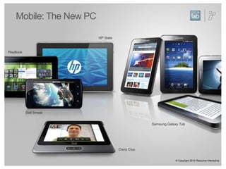 Mobile: The New PCHP SlatePlayBookDell StreakSamsung Galaxy TabCisco Cius© Copyright 2010 Resource Interactive