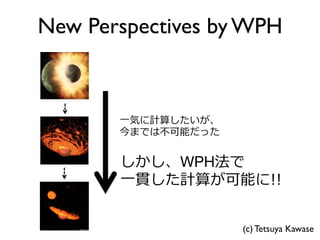 o
i T
k ab
W WPH
i!!
(c) Tetsuya Kawase
New Perspectives by WPH
 