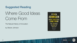 MOONLANDER
Where Good Ideas
Come From
by Steven Johnson
Suggested Reading
The Natural History of Innovation
50
 