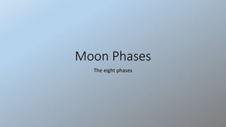 Moon Phases
The eight phases
 