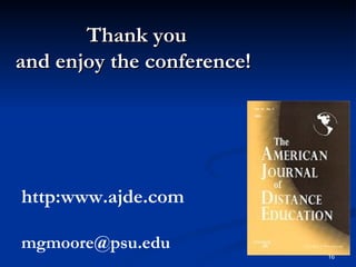 Thank you  and enjoy the conference! http:www.ajde.com [email_address] 