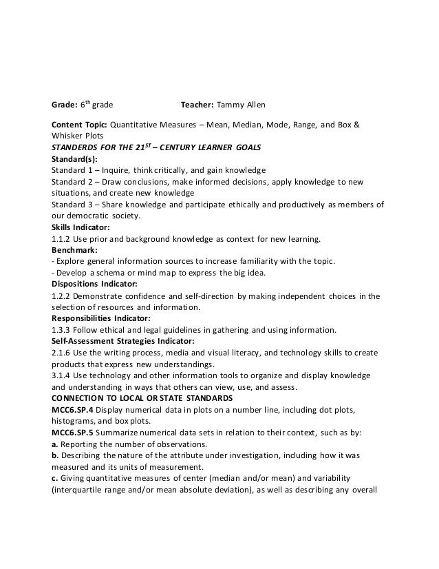 lesson 3 plots box Information Lesson Literacy Plan