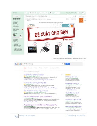 23 Quảng cáo trực tuyến Copyright by Moore 2014
Hình. Lazada Email Newsletter & Adwords trên Google
 