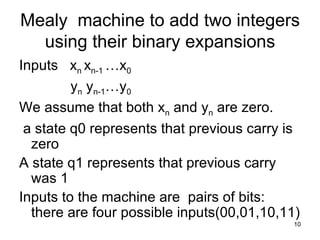 Moore and mealy machines | PPT