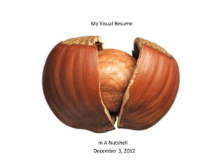 My Visual Resume
In A Nutshell
December 3, 2012
 