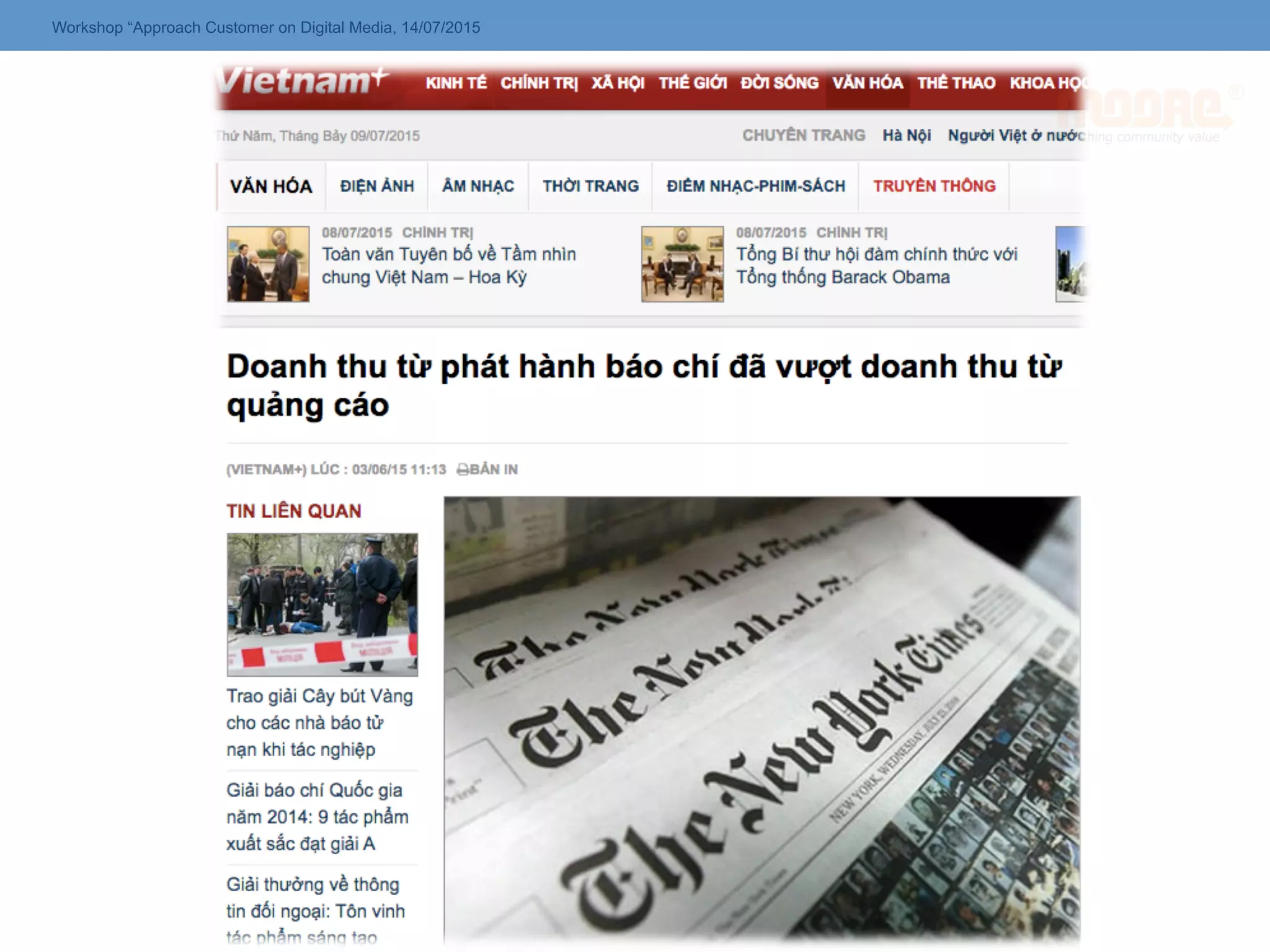 Workshop “Approach Customer on Digital Media, 14/07/2015
 