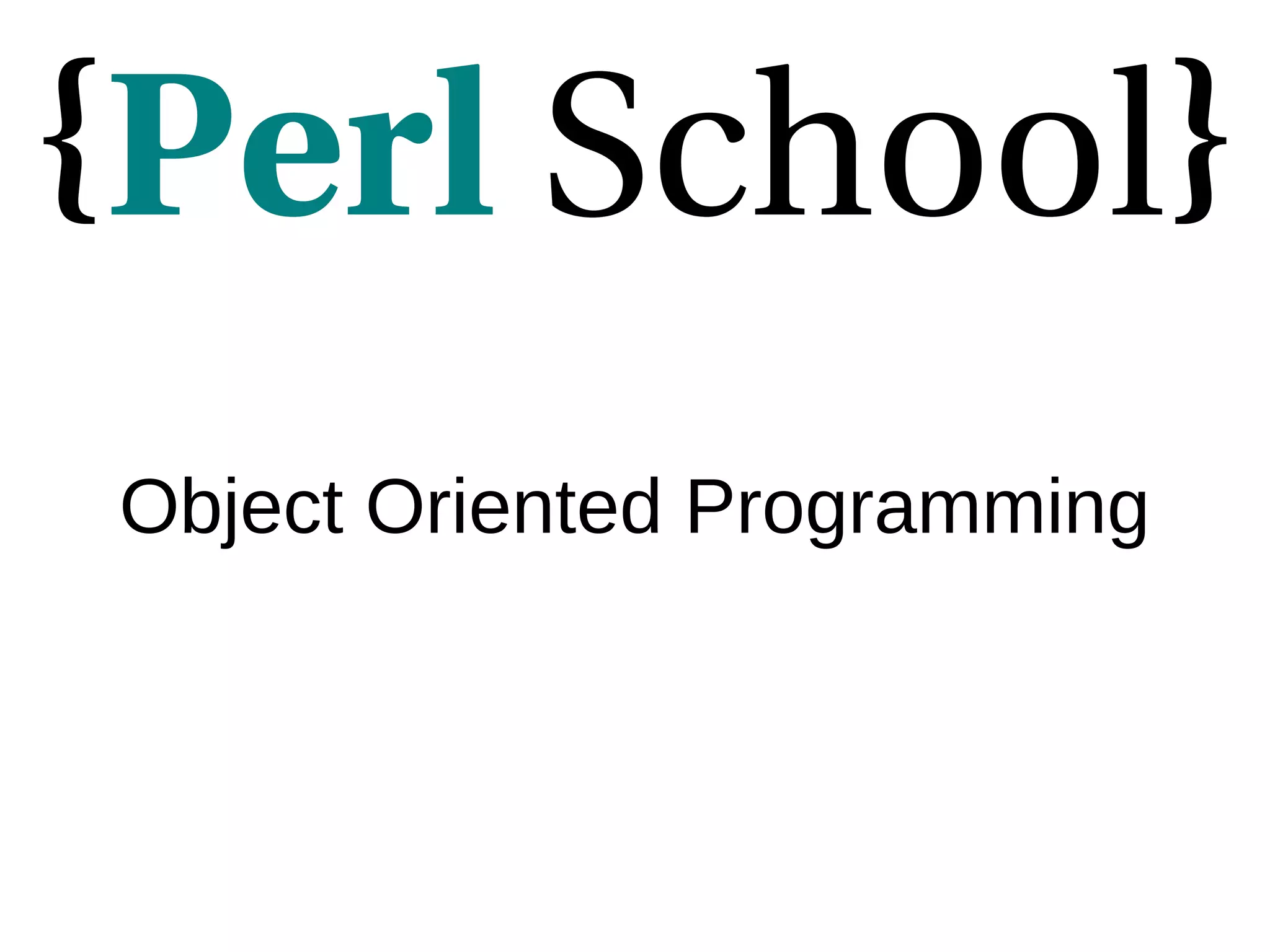 Object Oriented Programming 