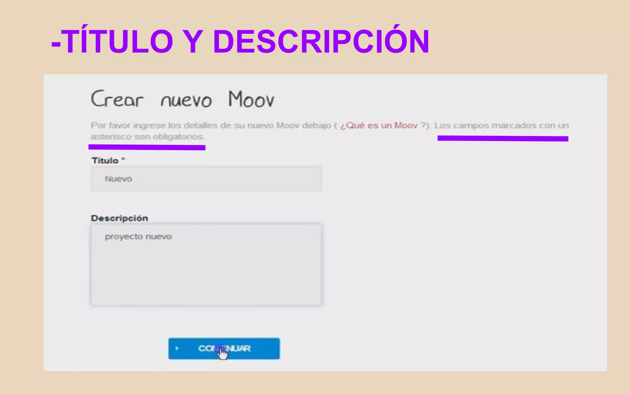 -TÍTULO Y DESCRIPCIÓN