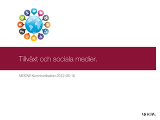 Tillväxt och sociala medier.

MOOW Kommunikation 2012-05-10
 