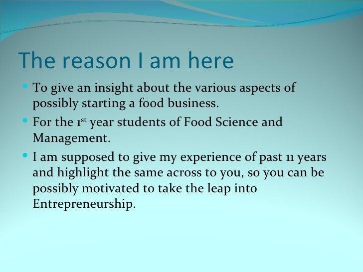 Introduction in Starting your Own Food Business and the various aspec…