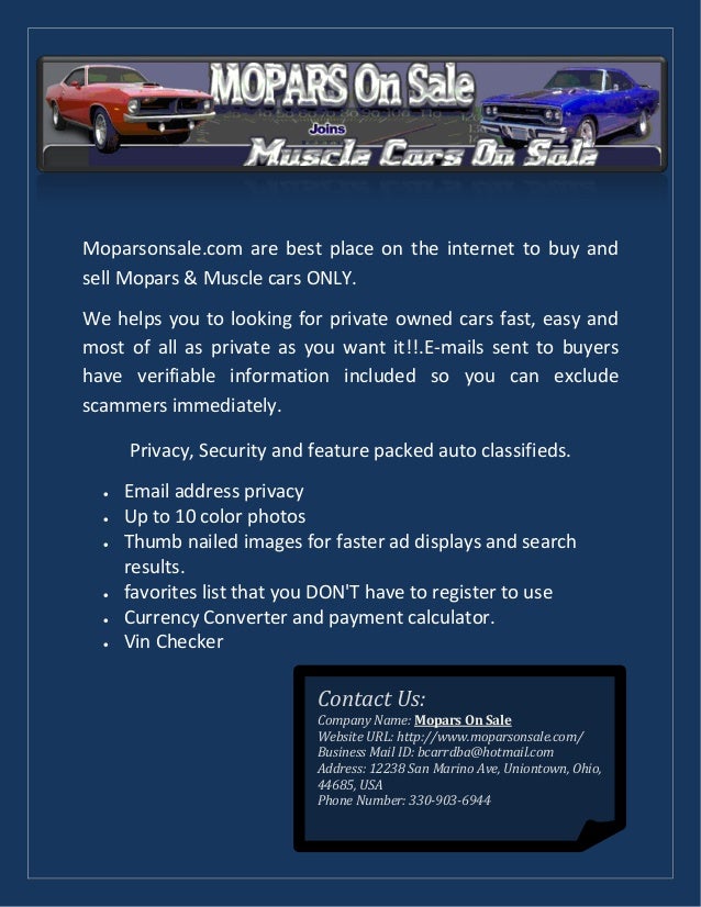 Mopars For Sale >> Mopar American Muscle Cars For Sale At Moparsonsale Com Mopars For Sale >> Mopar American Muscle Cars For Sale At Moparsonsale Com