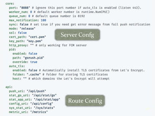 Server Confg
Route Config
46
 