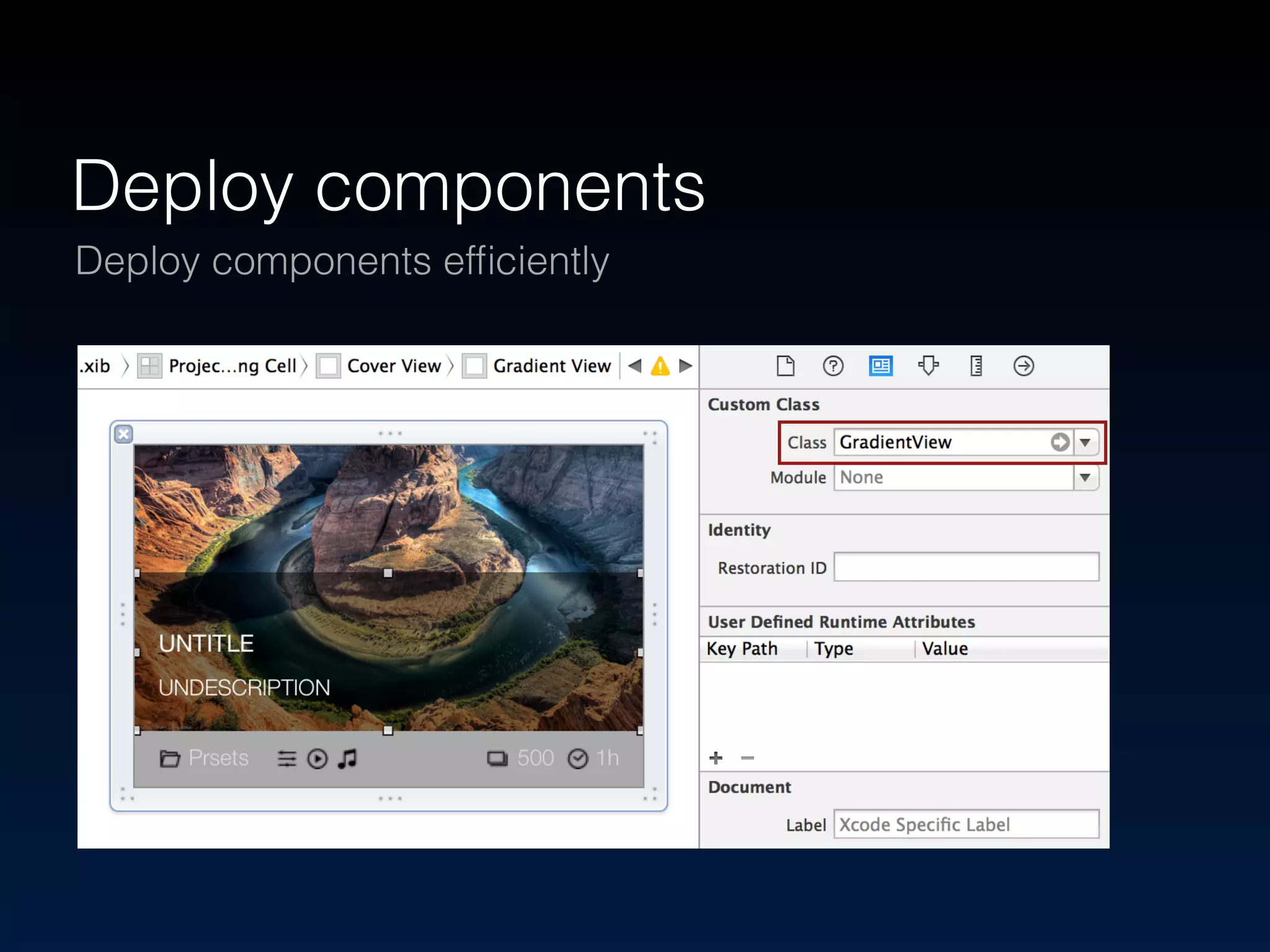 Deploy components 
Deploy components efficiently 
 