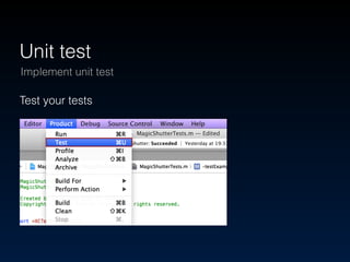 Automation test 
Implement monkey test 
if (times % 2 == 0) { 
target.setDeviceOrientation(UIA_DEVICE_ORIENTATION_PORTRAIT...
