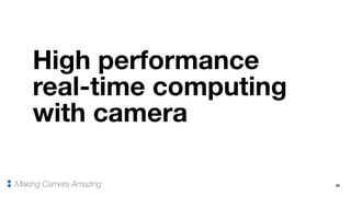 High performance
real-time computing
with camera
20Making Camera Amazing
 