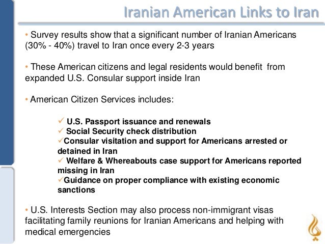 Iranian American Links to Iran
• Survey results show that a significant number of Iranian Americans
(30% - 40%) travel to ...