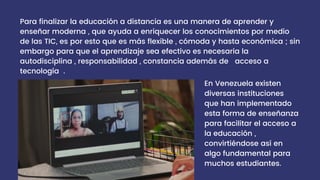 la educación a distancia en Venezuela 