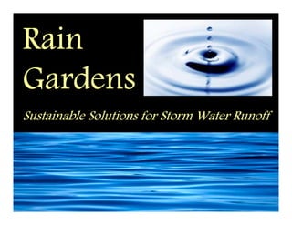 Rain
Gardens
Sustainable Solutions for Storm Water Runoff
 