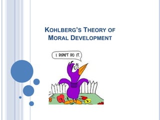KOHLBERG’S THEORY OF
 MORAL DEVELOPMENT
 