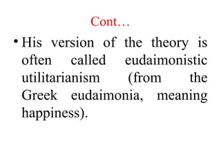 Eudemonistic Comprehensive Overview of Utilitarianism and Deontological Ethics ...