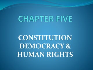 CONSTITUTION
DEMOCRACY &
HUMAN RIGHTS
 