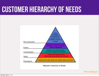 Customer Hierarchy of Needs




                                #moraldsgn
Monday, March 11, 13
 