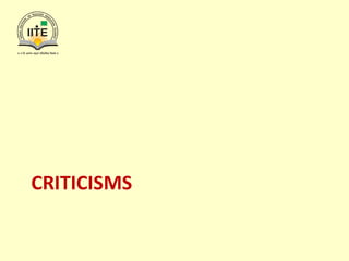 CRITICISMS
 
