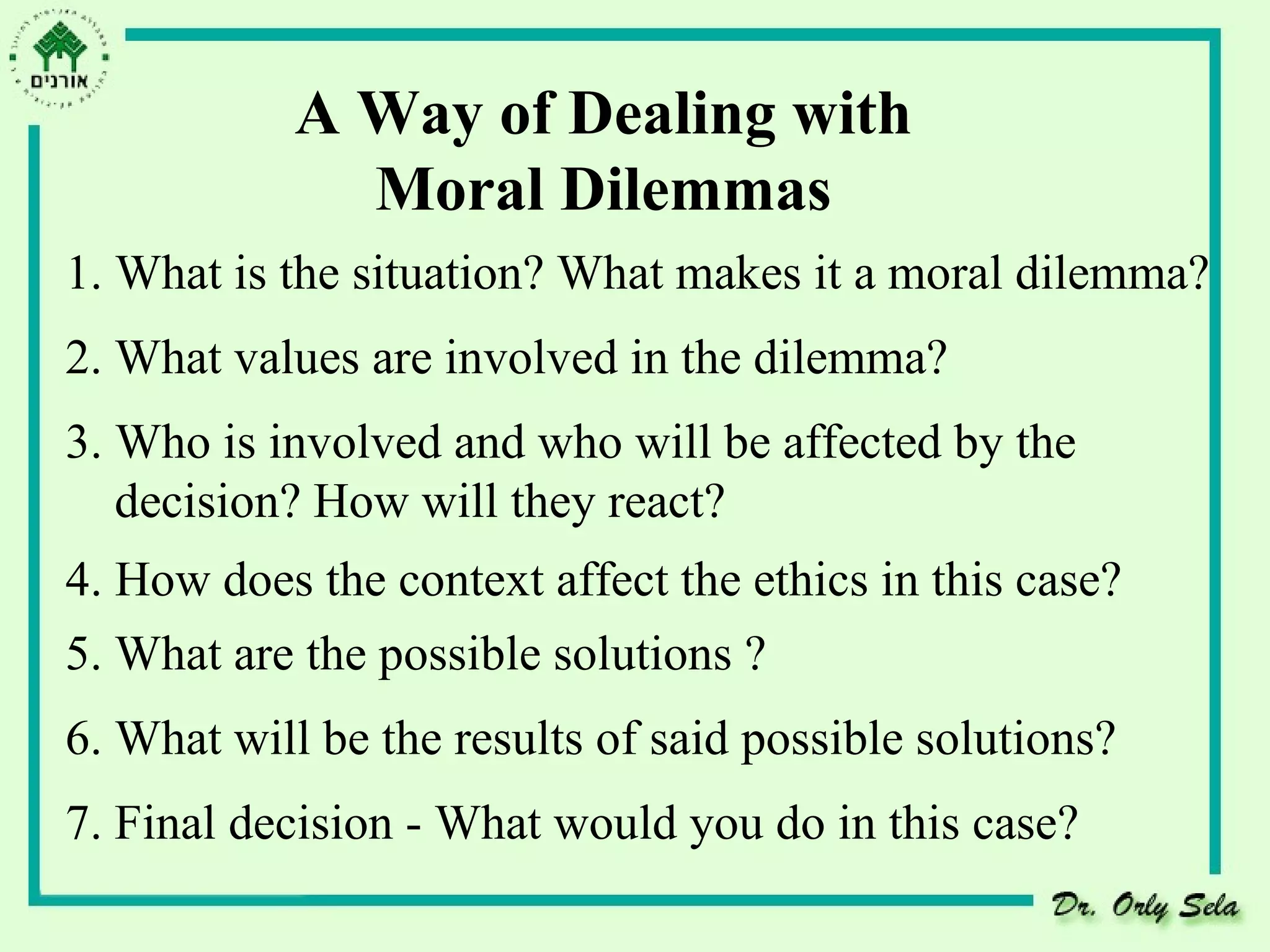 Teachers' Moral Dilemmas | PPT