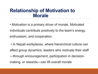 Morale.pptx Leadership and Management note | PPTX