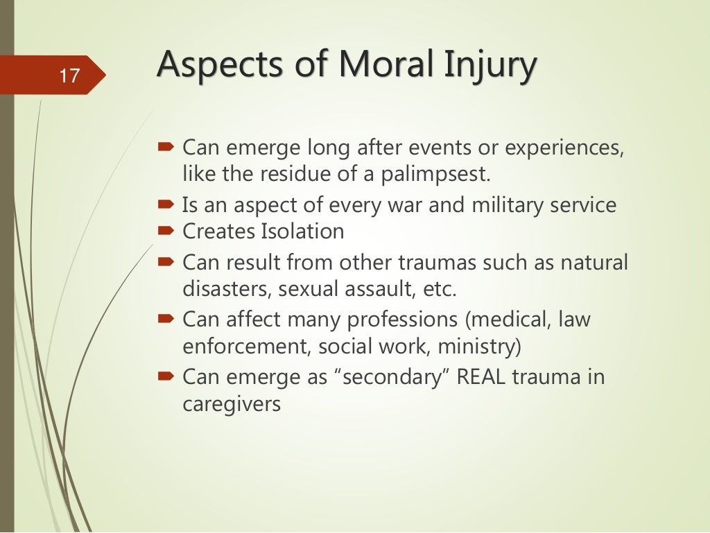 Moral injury A NonMedical Model