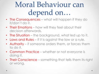 Morality Behavior Morality – an introduction powerpoint | PPTX