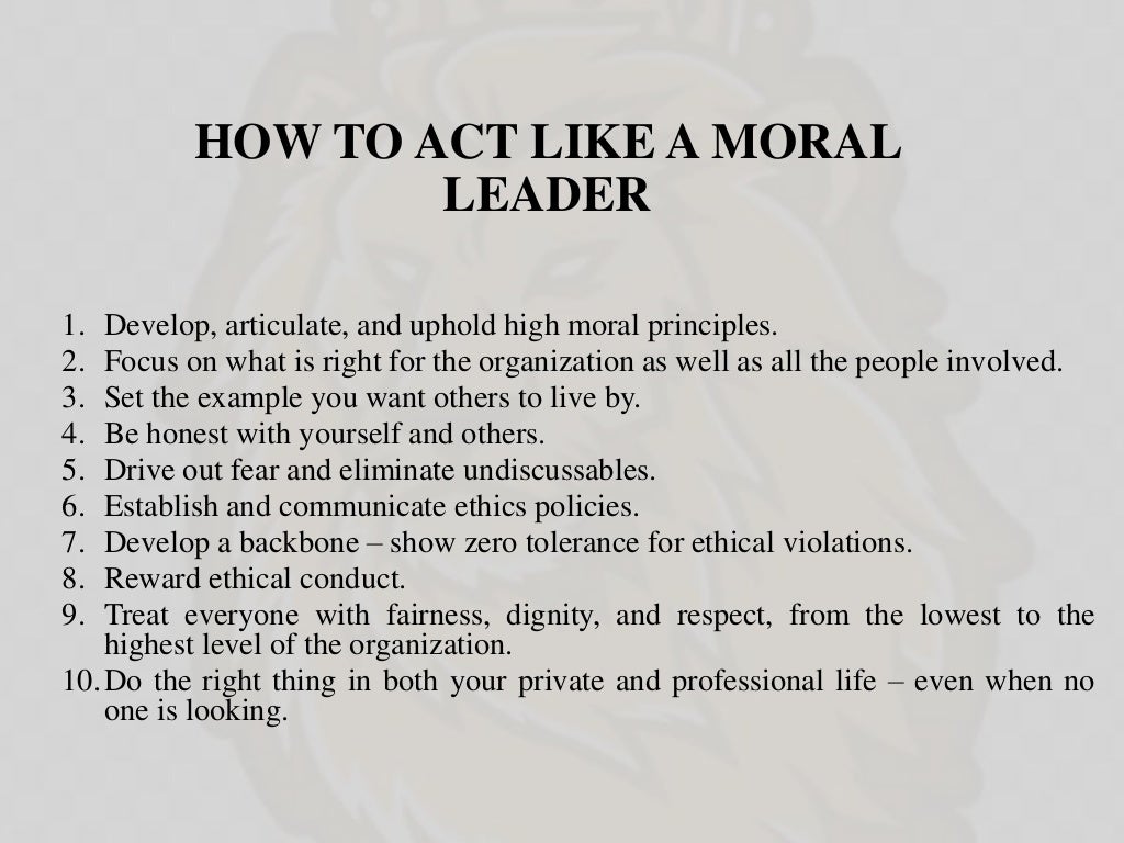 Moral leadership