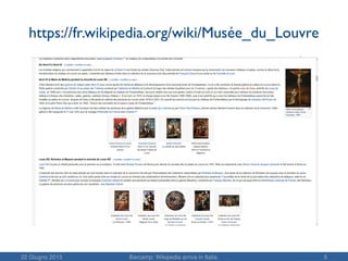22 Giugno 2015 Barcamp: Wikipedia arriva in Italia. 5
https://fr.wikipedia.org/wiki/Musée_du_Louvre
 