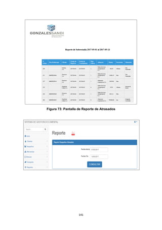 141
Figura 73: Pantalla de Reporte de Atrasados
 