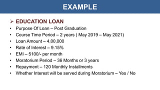 Loan Moratorium Period. | PPTX