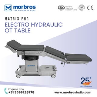 Electro Hydraulic OT Table With Manual Override System Matrix EHO
