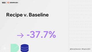 Recipe v. Baseline
→ -37.7%
@MordyOberstein #BrightonSEO
 