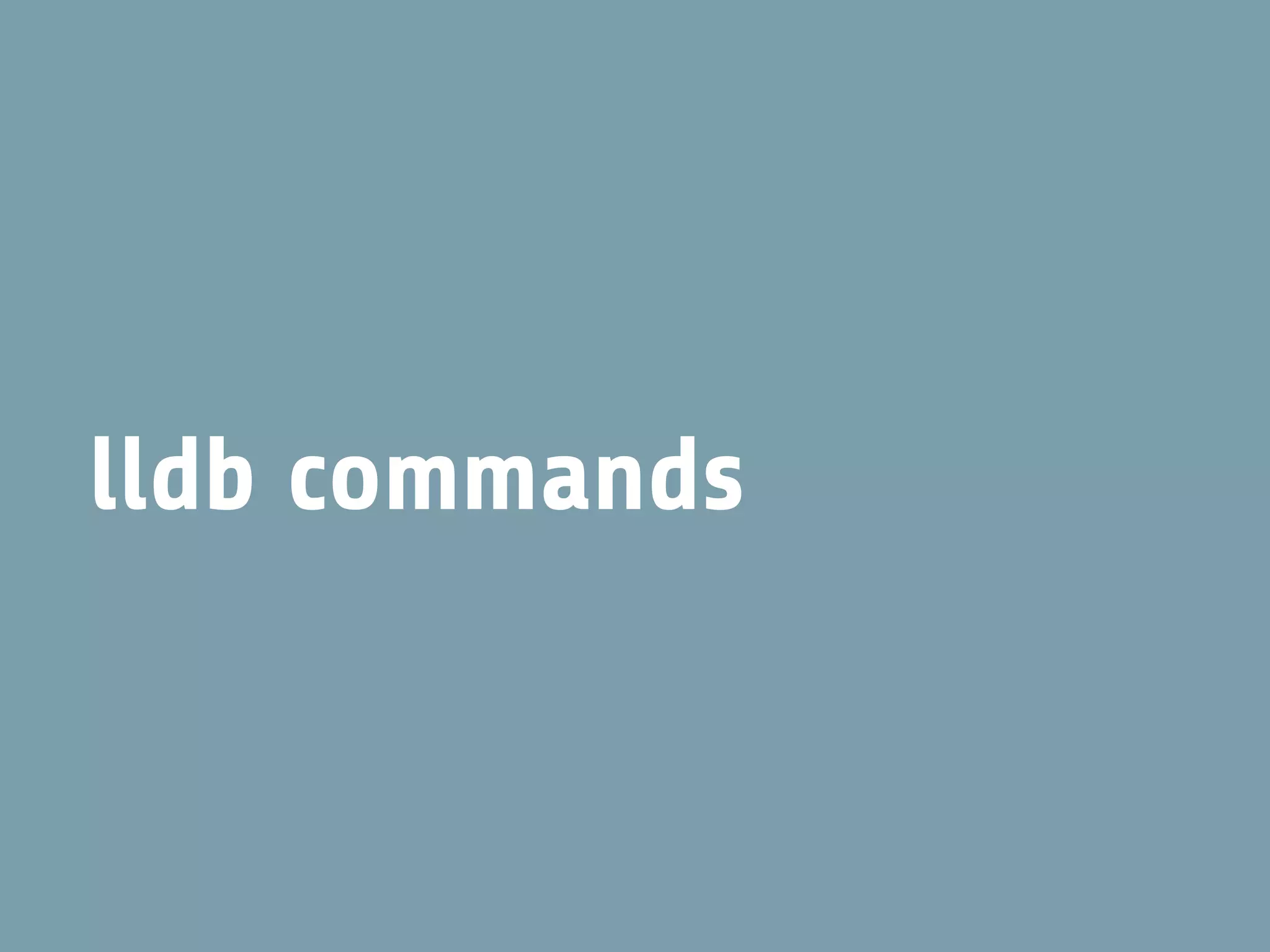 lldb commands
 
