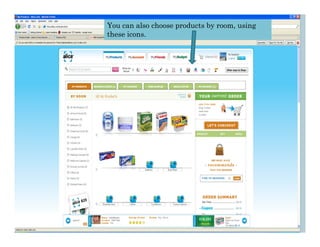 You can also choose products by room, using
these icons.
 