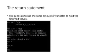 python return all variables from function - be on the... More about functions when using Python for data scince | PPTX