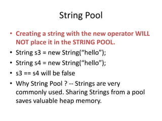 More about java strings - Immutability and String Pool | PPT