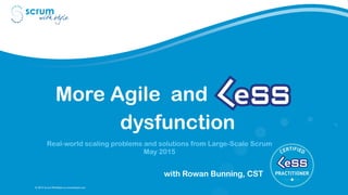 © 2015 Scrum WithStyle scrumwithstyle.com
Overcome common Agile problems
by using Large-Scale Scrum (LeSS)
Real-world scaling problems and solutions from Large-Scale Scrum
May, July 2015
with Rowan Bunning, CST
 