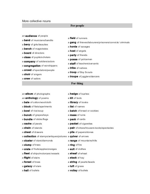 More Collective Nouns