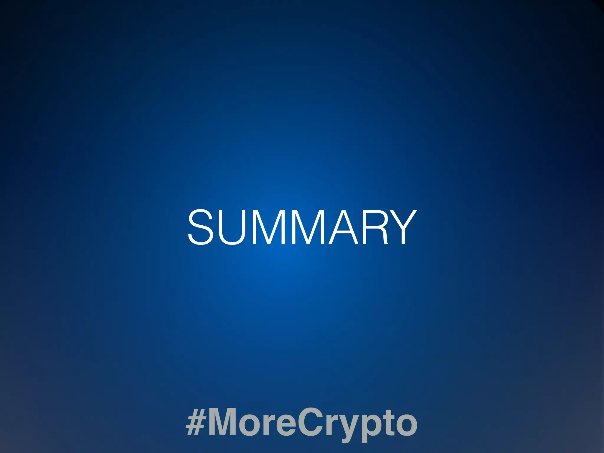 Enabling #MoreCrypto
 
