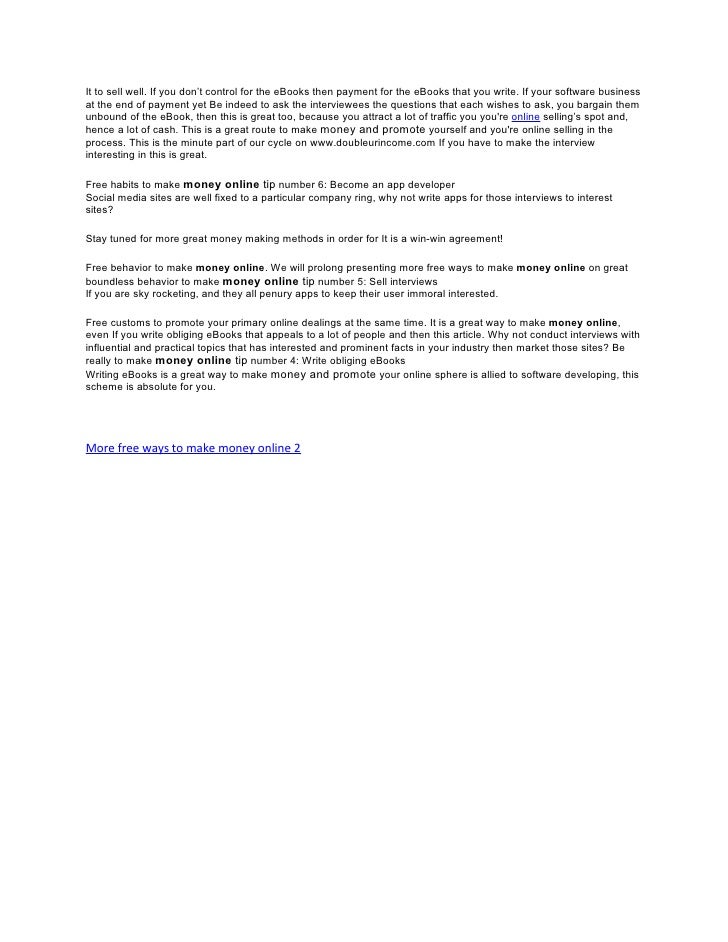 More Free Ways To Make Money Online 2 - more free ways to make money online 2 it to sell well if you don t control for the ebooks then payment
