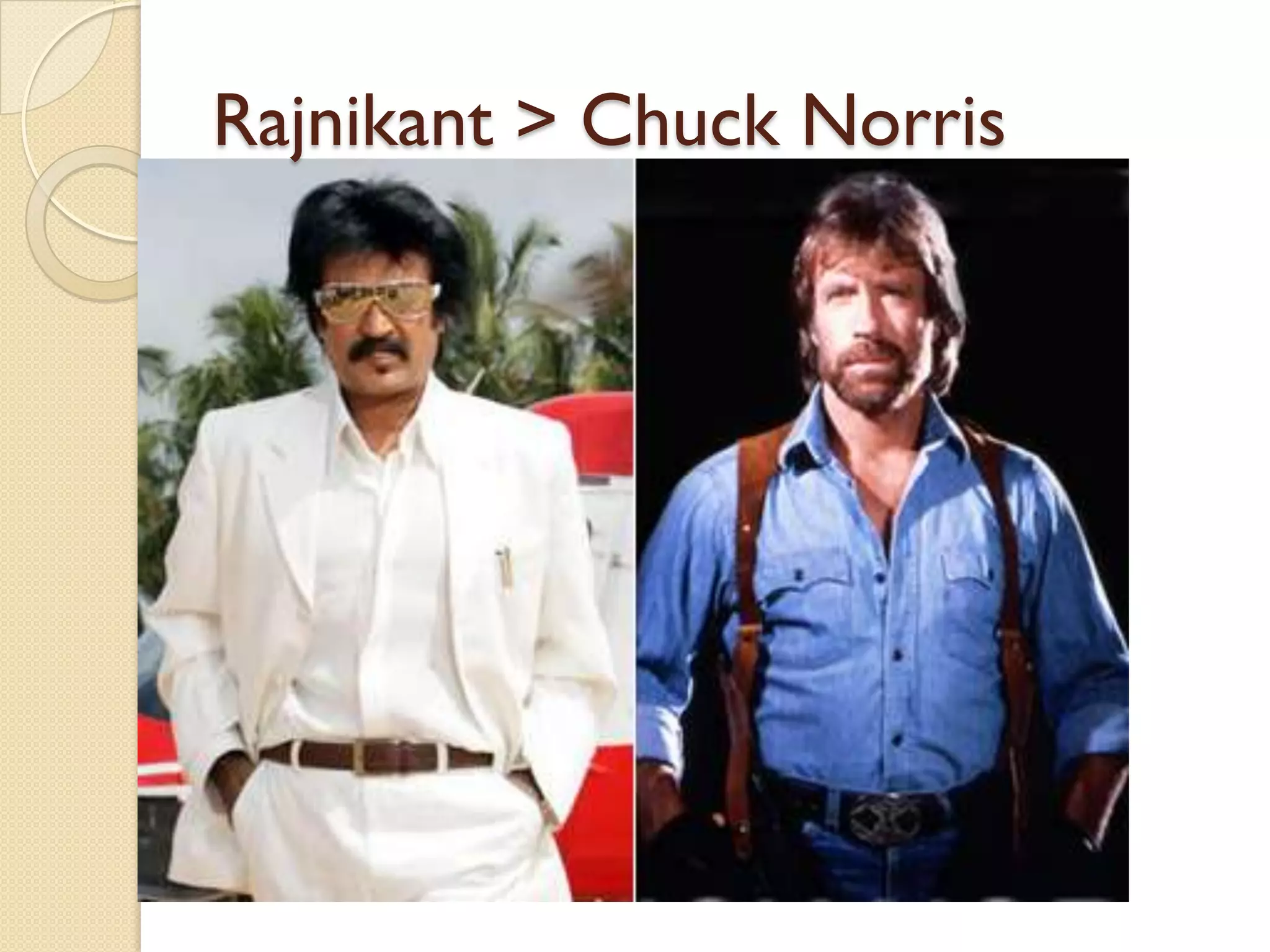 Rajnikant > Chuck Norris
 
